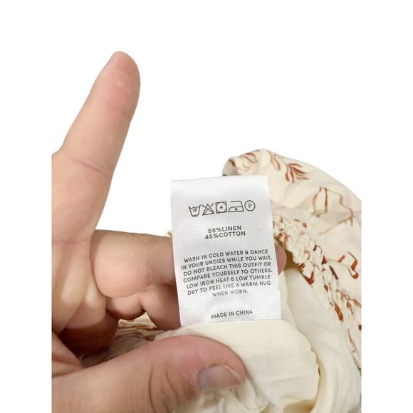 Peppermayo Womens Printed Linen Cotton Blend Drawstring Beach Shorts Womens 0 - Picture 5 of 8